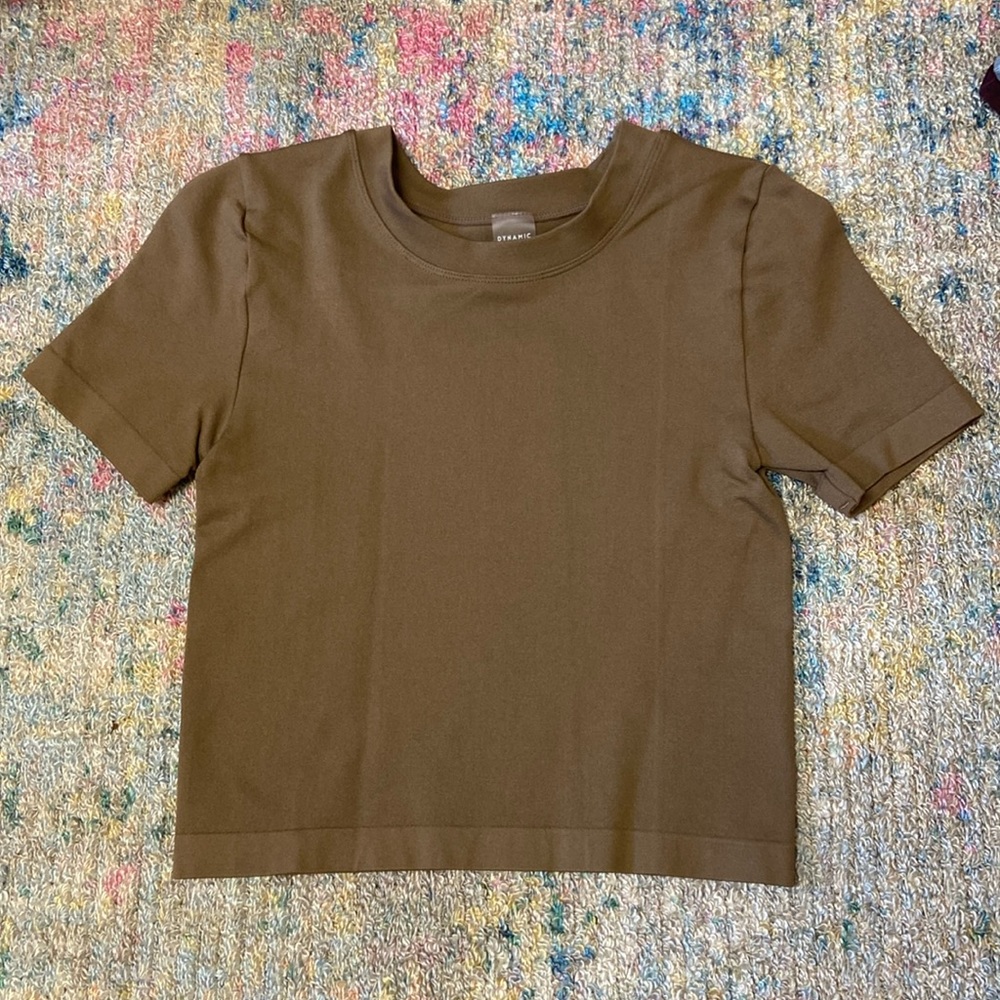 Womens Brown Nylon T-Shirt